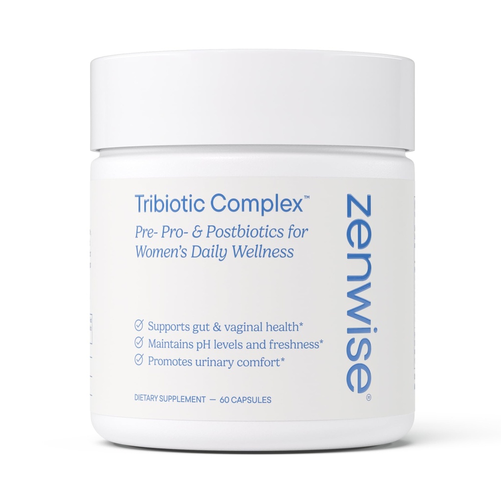Zenwise zdravje Ženske Triobiotični kompleks dodatek za digestiv, Gut Flora & Vaginal Health - Dnevni probiotiki za ženske z digestiv podporo Hrup in plin Relief - 60 Count