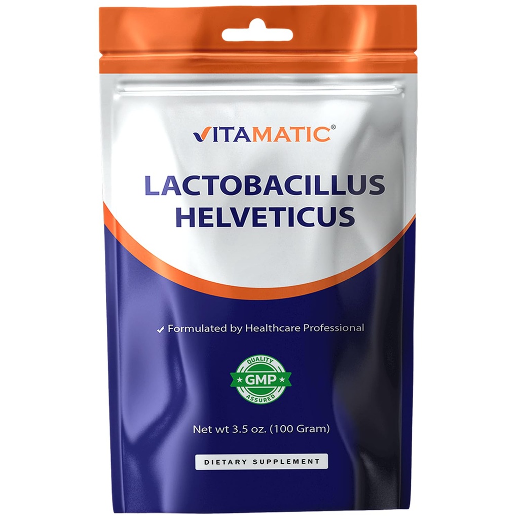 Vitamatic Lactobacillus Helveticus Probiotic Powder - Digestive Health Support - 100 Gram (3.5 OZ) - 100 Servings