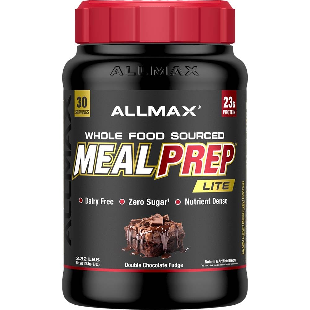 ALLMAX Nutrition MealPrep Lite Cele hrane Beljakovine v prahu, Dairy-free, Keto-prijateljski, 23g Beljakovine, 30 Servisi (Dvojni čokoladni preliv)