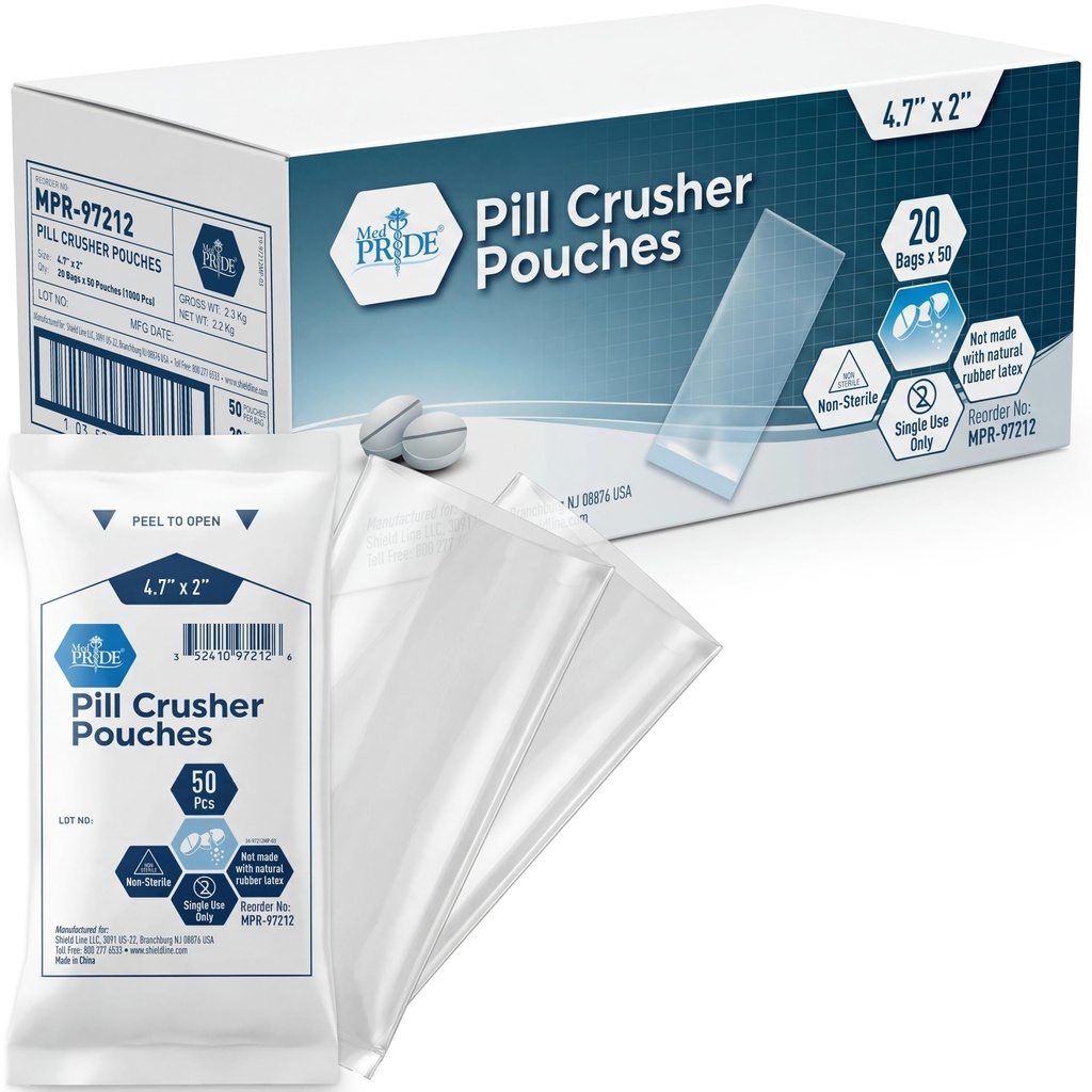 MED PRIDE tablete Crusher 4.7”x2'' vrečke ”– Paket 1000 Raztresljiv Medicina Crusher – Medical stopnje jasno tablete drobljenje vrečke za enostavno porabo z nič odpadkov