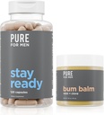 Pure za moške ostanejo pripravljeni Fiber dodatek (120 Count) + Bum Balm Raw lotion za moške