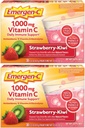 Emergen-C 1000mg Vitamin C v prahu, Jagodna kivi aroma, antioksidanti, B Vitamini in elektroliti, Vitamin C dopolnila za imuno podporo, 30 Število (Pack po 2)