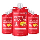 Oblikovalec Wellness Protein Smoothie, Real Fruit, 12g Beljakovine, Nizka vsebnost ogljikovih hidratov, Nič dodanega sladkorja, Gluten-free, Ne-GMO, Brez umetnih barv ali arom, Jagodna banana, 12 Število