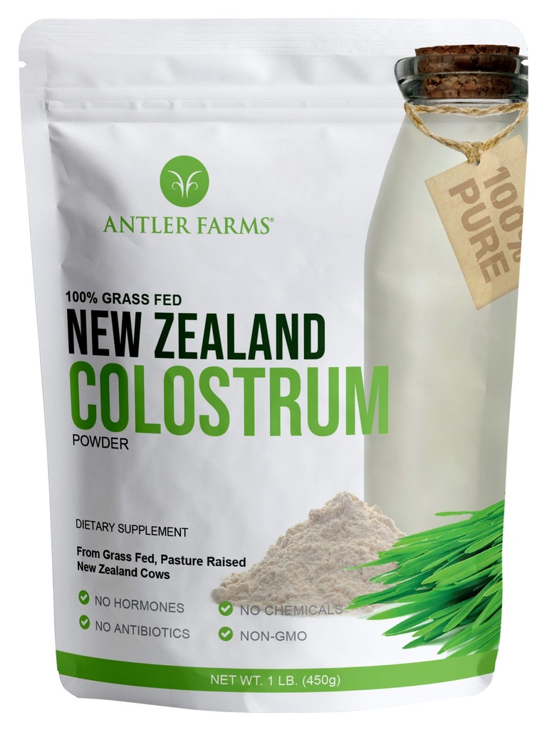 Mravljinske farme 100% Pure Nova Zelandija Colostrum, 30 Serving, 1 lb - Grass Fed, Pašta vzgojena, čist vir, hladno obdelan, nerazredčen, visoka vsebnost IgG