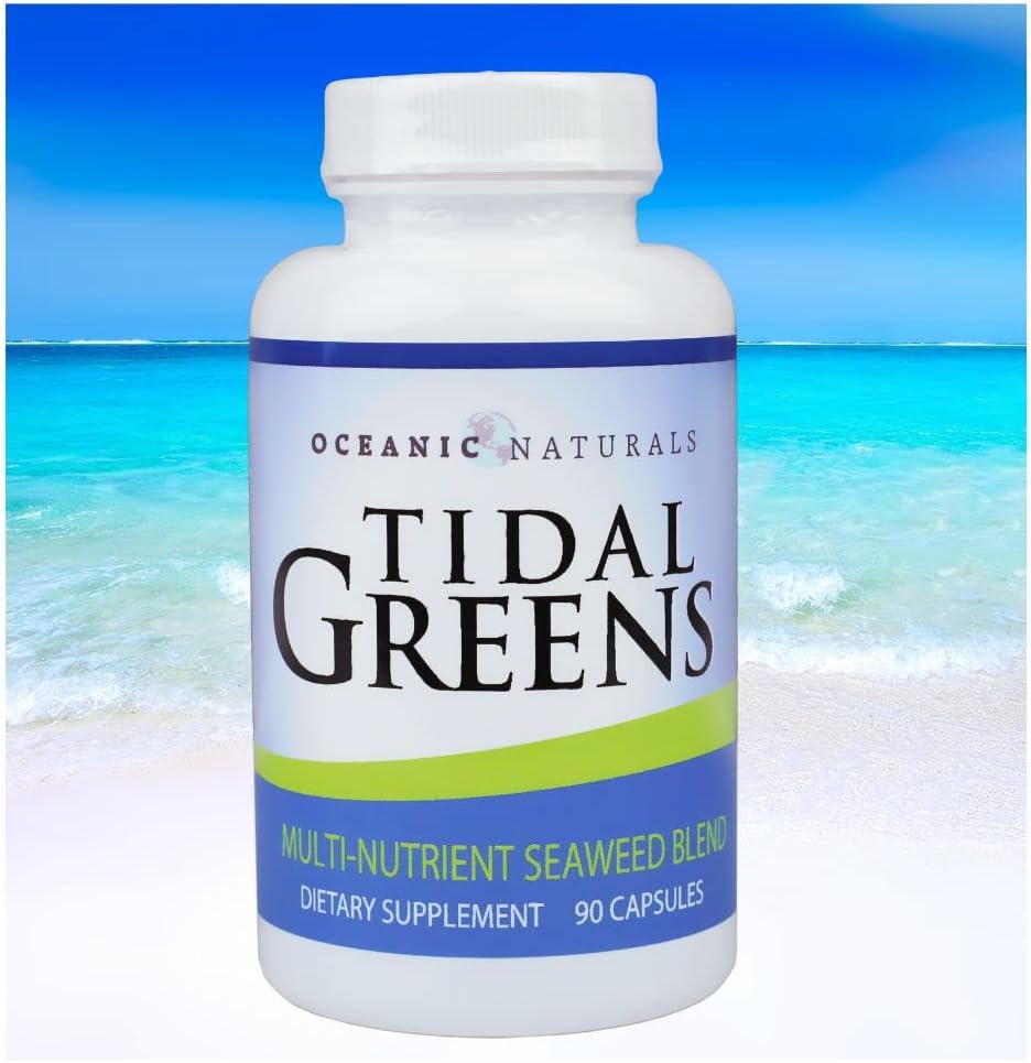 Tidal Greens Morske alge Dodatek naravni vir joda - Imunska podpora Energija Dobro počutje - 90 Vegetarijanske kapsule