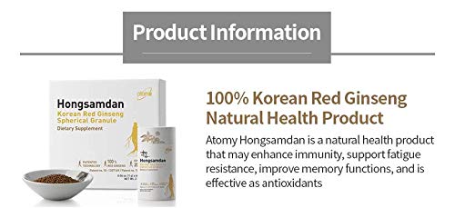[Atomy] Hongsamdan Korean Red Ginseng 60 pack 1g Spherical Granule immunity