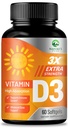 Vitamin D3 5000 i.e. softgels (125 μg) - dodatna jakost Vitamini D-3 Prehranska dopolnila za kosti, zobe, zdravje mišic in imunosupresivno podporo, hitra absorbcija Mini D softgel, Ne-GMO, Gluten Free - 60 Count