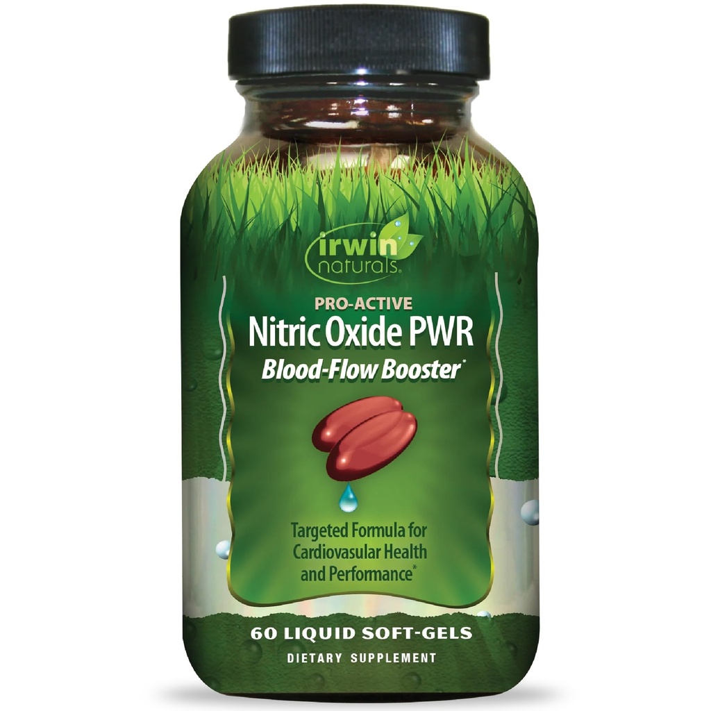 Irwin Naturals Pro-aktivni dušikov oksid PWR - 60 tekoči mehki geli - Blood-Flow Booster z L-citrulin, pesa koren in rdeča špinača