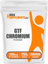 BulkSupplements.com Chromium GTF Powder - Chromium Polynicotinate - Gluten Free & Yeast Free, 1.25mg per Serving (200mcg), 250g (8.8 oz) (Pack of 1)