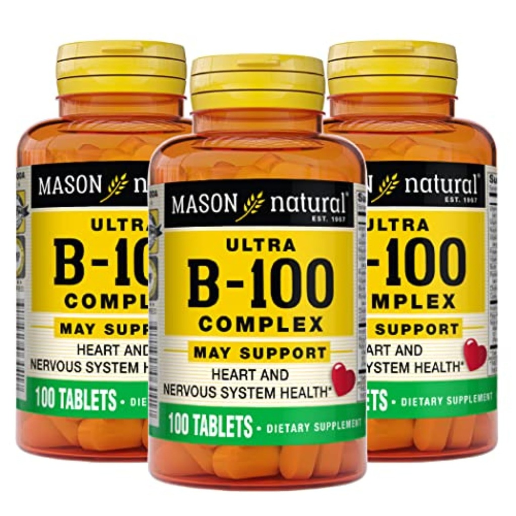 MASON NATURAL Ultra B,100 Complex, 300, dnevna dobava, za normalno imuno podporo in energetsko presnovo, 3 pakiranja