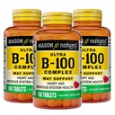 MASON NATURAL Ultra B,100 Complex, 300, dnevna dobava, za normalno imuno podporo in energetsko presnovo, 3 pakiranja