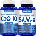 SAM-E 500mg & CoQ10 400mg Bundle | Mood Energy & Brain Support Bundle with Same S-Adenosyl-L-Methionine and Coenzyme Q10 Supplements (Over 3 Months Supply)