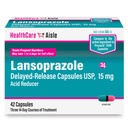 ZdravjeCareAisle Lansoprazol 15 mg - 42 Kapsule z zapoznelim sproščanjem - reducent kisline, zdravljenje pogoste zgage