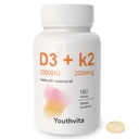 d3 k2 Vitamin 10000 iu, 180 Softgels kokosovega olja 