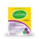 Culturelle 3-in-1 Complete Probiotic Daily Formula, Enkrat na dan Probiotic dodatek, Pomaga vaš prebavni sistem deluje bolje, Podpira naravne imunske obrambe, Plus Omega 3's, Non-GMO, 30 Count