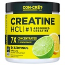 CON-CRET Concentrated Creatine HCL Powder - supports Muscle, Cognitive, Cellular Energy | No Bloating or Cramps | USA Made & NSF Certified | 60 Micro-dosed servings | Lemon Lime Flavour (57.6gms)