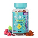 Squiggles otroci multivitaminski + železove žvečilke - Nizki sladkor Gummy vitamini z železovimi dodatki za otroke - Širok spekter vitaminov in mineralov, Chewy, Yummy Berry Flavor (100 Count)