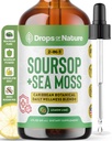 Soursop s tekočim dodatkom Sea Moss – bolj koncentriran kot gel Sea Moss – enostavno mešanje z pijačami – Soursop Bitters tekoče kapljice za hidracijo in imunske podpore (Lemon Lime, 60ml)