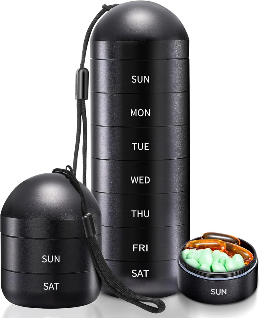 Zannaki tedenske tablete Organizator 7 dan 2 krat na dan, Prenosna kovina Travel Waterproof AM Pill Box,Velike tablete Case Container, BPA brezplačno dnevno medicina Organizator imetnik za vitamine, ribje olje, Dopolnilo