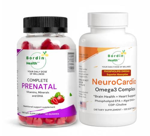 Maternal & Cognitive Support Bundle - Complete Prenatal Gummies with Folic Acid & Iron + NeuroCardio Omega-3 Complex with DHA & Astaxanthin