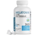Bronson Melatonin 12mg Hitro Raztopite nočno pomoč za spanje in sprostitev Podpora, 360 Peppermint Vegetarian Lozenges