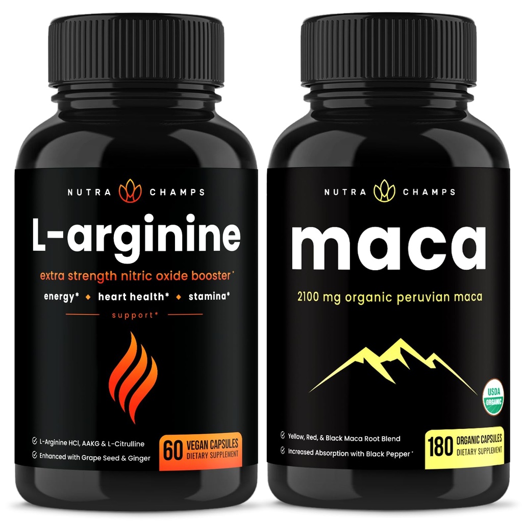 NutraChamps L-Arginin Kapsule in Maca Kapsule 2 paketa