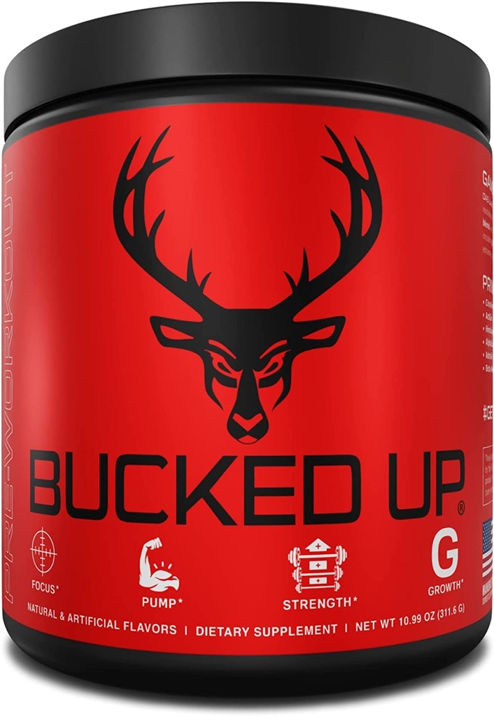 Bucked Up Pre Workout 6 Grams Citrulline, 2 Grams Beta Alanine, in 3 Druge registrirane blagovne znamke sestavine (rdeči Raz)