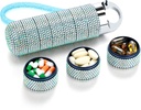 Zannaki Metal Bling Pill Organizator, Travel vodoodporne tedenske tablete Box, Prenosni veliki Aluminum Alloy Pill Zabojnik, BPA brezplačno 7 Daily Medicine Organizator Imetnik vitamina,ribje olje,Dobava