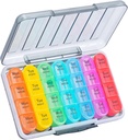 Daviky tedenske tablete Organizator 4 krat na dan, Moistrure-Proof tablete Box 7 dan, Daily Pill primeru Medicine Organizator Box enostaven za nošenje, Potovalne tablete Organizator z 28 Kompartmenti za zadrževanje vitaminov in Meds
