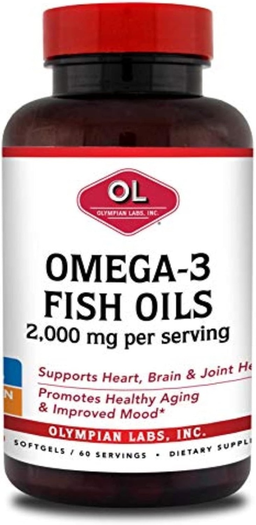 Olympian Labs Omega-3 Ribja olja, 2000mg na strežbo - Pomaga podpreti zdravje možganov in srca, 120 Count, (73)