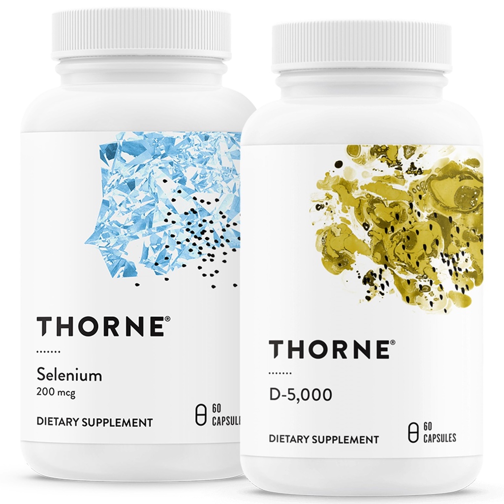 THORNE - Antioksidant & Wellness Bundle - Selen in vitamin D-5000 - Podpira zdravje ščitnice in imunske funkcije - 60 Servinga