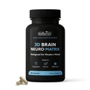 Memory & Focus Nootropic – Brain Neuro Matrix z Ginkgo Biloba & Huperzine A – Vegan, Natural, Caffeine-Free – Podpira Clarity & Mood za študente, Seniors & Professionals – 90 Caps 3-mesečna dobava