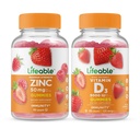 Življenjski cink 50mg + vitamin D 5000 i.e., Gummies Bundle - odličen okus, Vitamin dodatek, Gluten brezplačno, GSO brezplačno, žvečljivi gumi