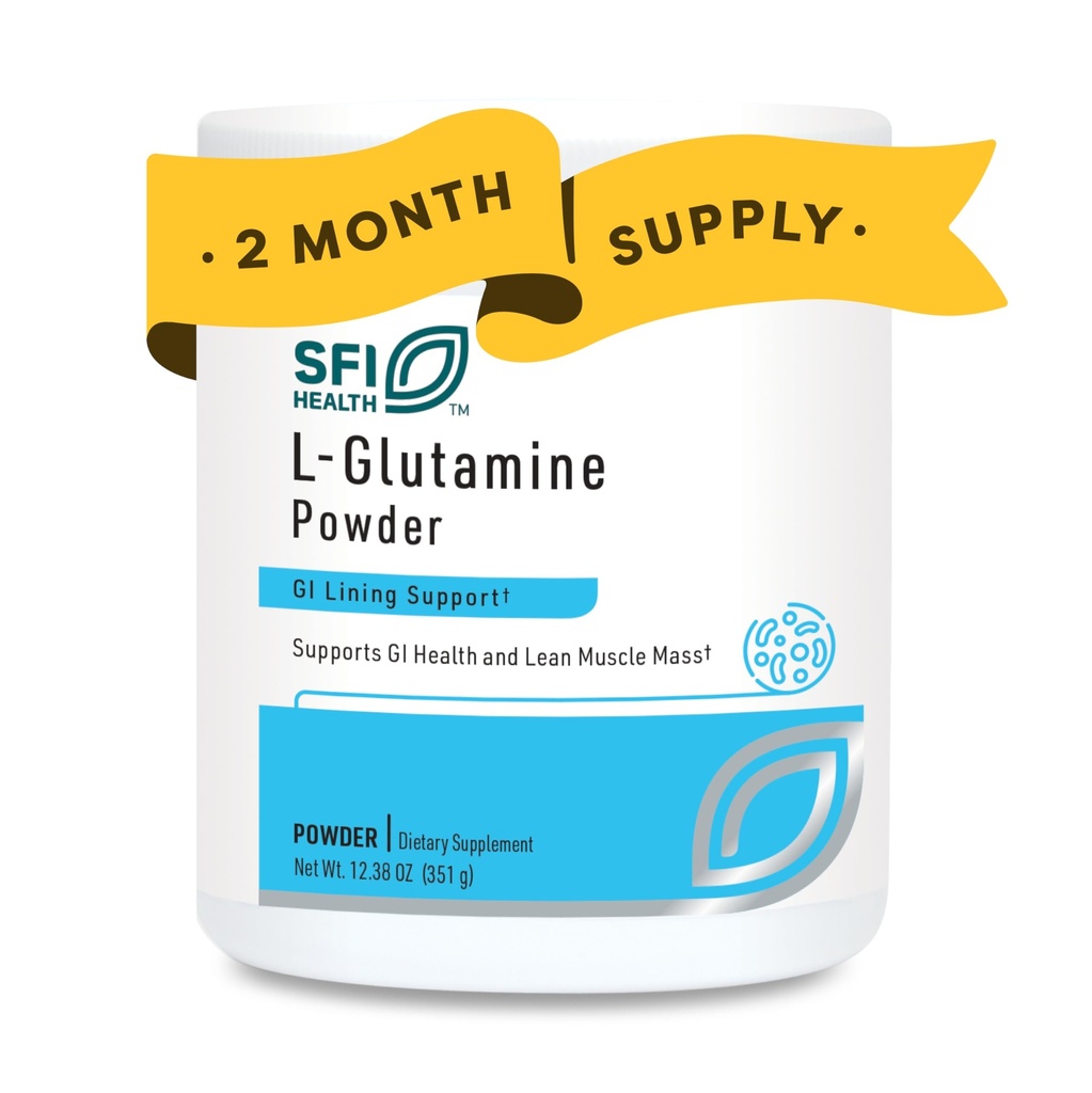 Klaire Labs SFI Health L Glutamine Powder - 5000mg Prosti Form & Hipoalergenic Aminokisline - Podpira okrevanje mišic, imunosupresivno podporo in zdravje prebavil - Nemaščobni izdelki in gluten prosti (351 G / 60 Servingov)
