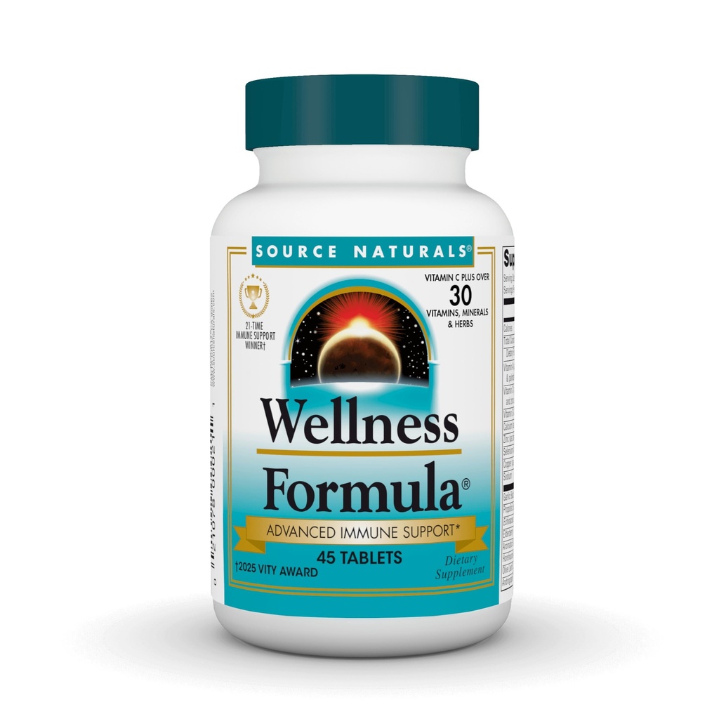 Vir Naturals Wellness Formula Bio-Poravnani vitamini in zeliščna obramba - Imunski sistem podpora dodatek & Immunity Booster - 45 tablet