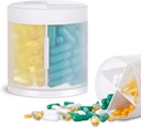 Ekstra velik dodatek Organizator s 4 Kompartmenti enostavno odprto tablete Dispenser Mesečna medicina Vitamini Organizatorji Shranjevanje tablete steklenice,Previdno