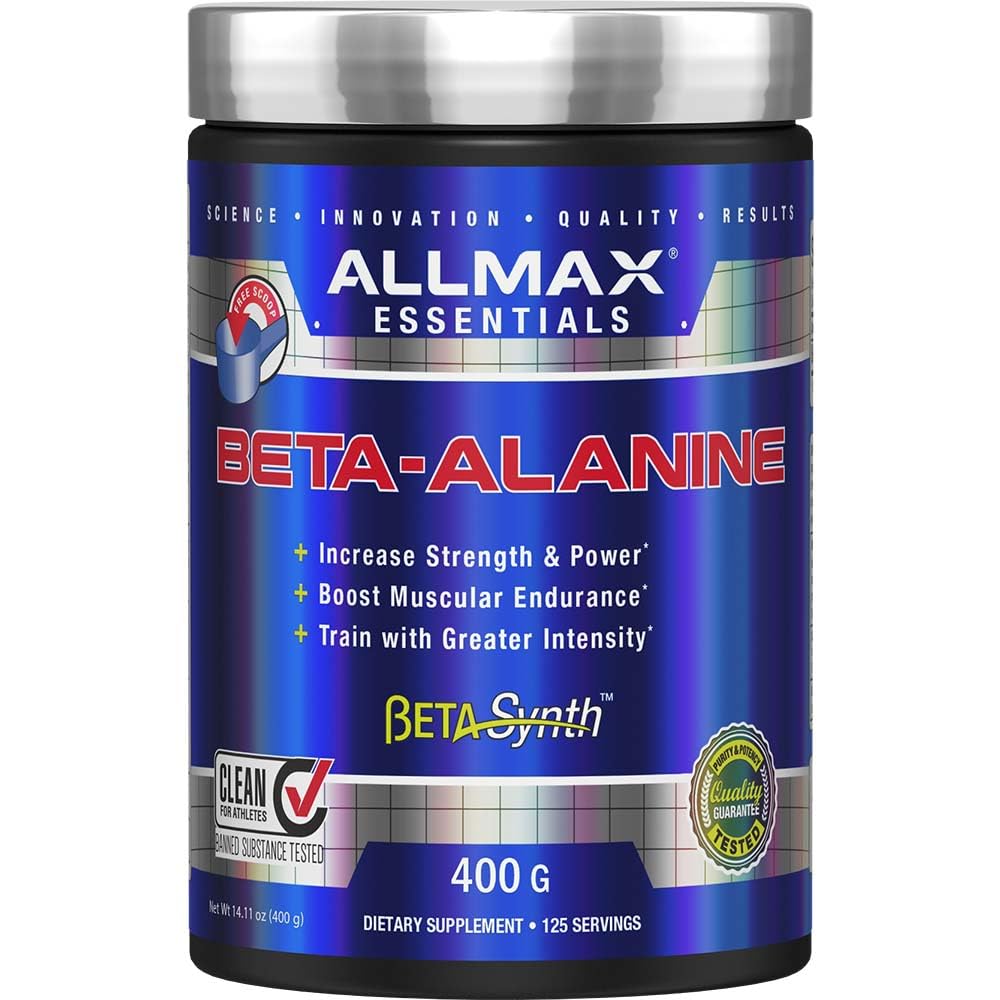 ALLMAX Nutrition Beta-alanin prašek, Izboljšava zmogljivosti za moč in vzdržljivost, 400g (14,11 oz)