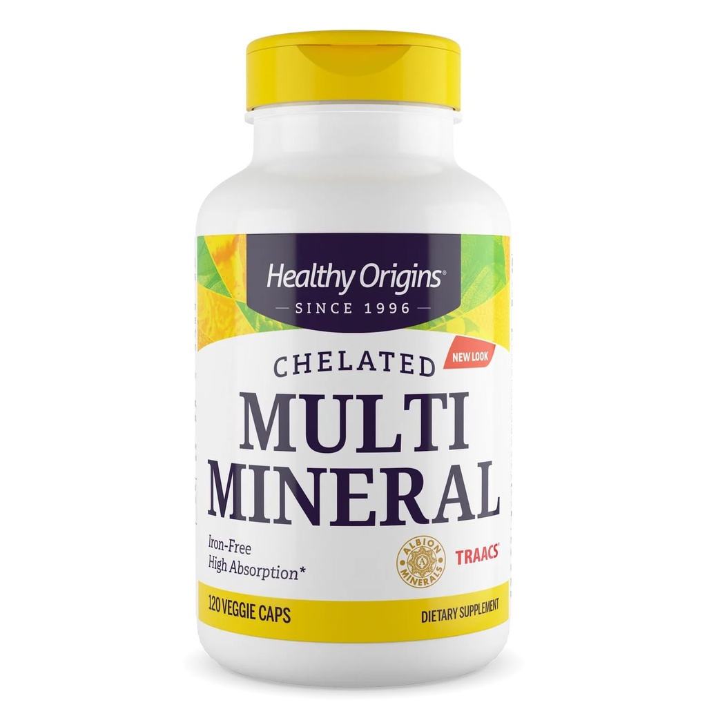 Zdravi izvori kelirani več minerali (Albionovi minerali, biorazpoložljivi, brez glutena), 120 Veggie Caps