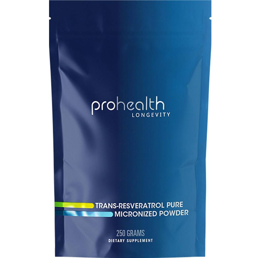 ProHealth Longevity Bulk Trans Resveratrol prašek 250 po Gramu - čista farmacevtska stopnja, 1000 mg na Scoop, superior absorpcija in biološka uporabnost