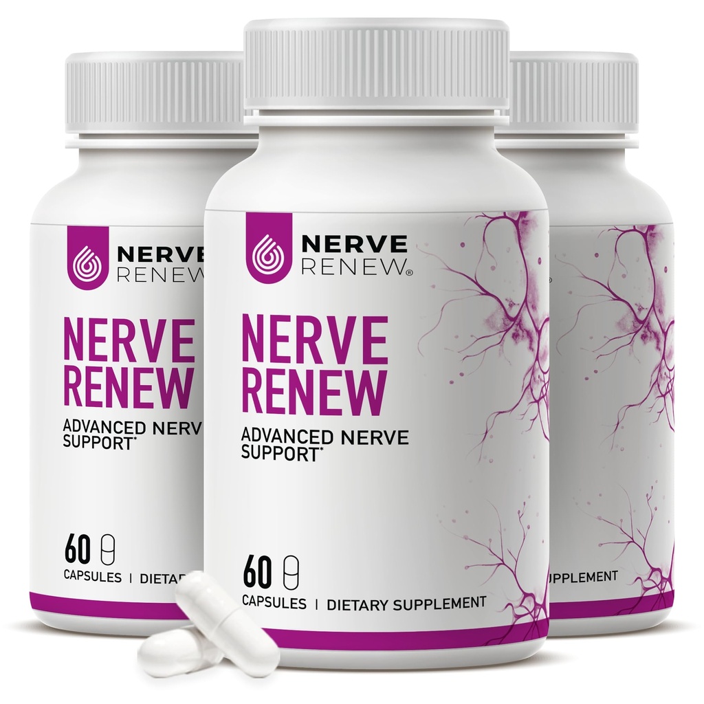 NERVE Renew Advanced Nerve Support - 300mg Stabilizirana R-Alpha Lipoic Acid, Vitamin B Complex, Benfotiamin, Zelišča za hitro delovanje podporo
