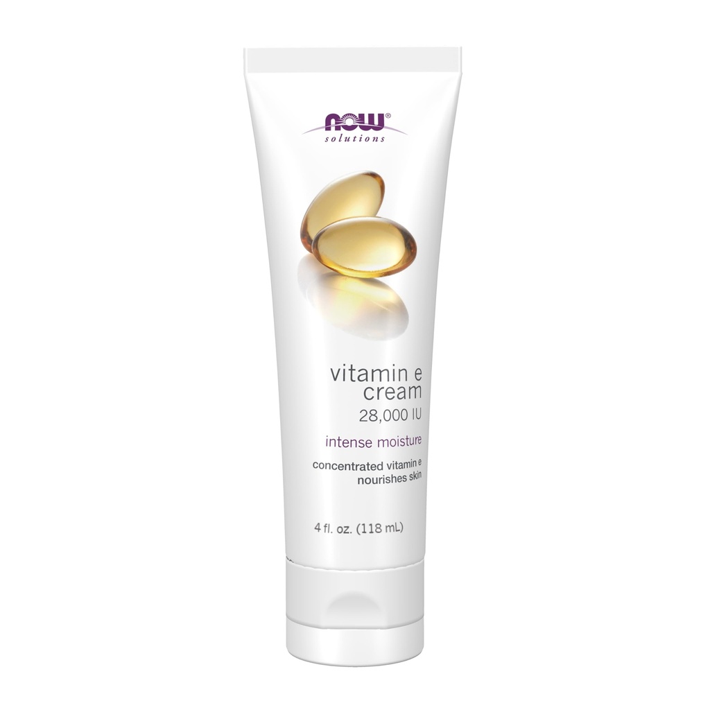 NOW Foods Solutions, Vitamin E krema 28.000 i.e., Intenzivno vlaga, koncentriran vitamin E, 4-ounce