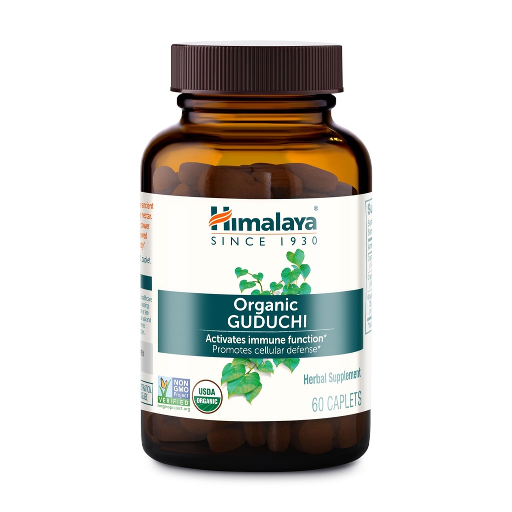 Himalaya Organic Guduchi - Herbal Active Immune Support Supplement with Antioxidant Support for Cellular Defense - Vegan, Non-GMO, Gluten Free, 700 mg, 60 Caplets