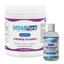 KALA ZDRAVSTVEN MSM Coarse kosmiči 1lb in MSM Gel z organsko Aloe 8oz paket