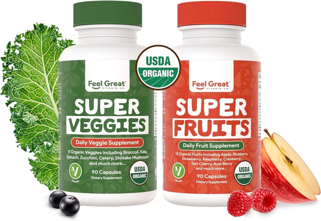 Feel Great USDA Ekološko sadje in zelenjava Dodatki 