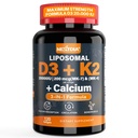 Vitamin D3 20.000 i.e. + Vitamin K2( MK7 )200mcg - Optimalni vitamin D3 & K2 Mehko okostje - močne kosti in mišice, kalcijeva absorpcija in imunost, pomoč pri pomanjkanju vitamina D, enostavno požiranje, ne GSO