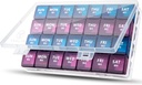 XL Mesečni tablete Organizator 1 Čas na dan, 4 Tedenske tablete Primer Kompartmenti, Yaklim Weekly Vitamin Organizator Extra velik, Medicine Container za Daily Pill Skrbnik