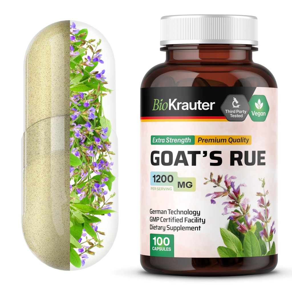BIO KRAUTER Koze Rue Dojenje Podpora Kapsule 1200 mg - 100 Koze Rue Kapsule - Naravni Dojenje Dodatki