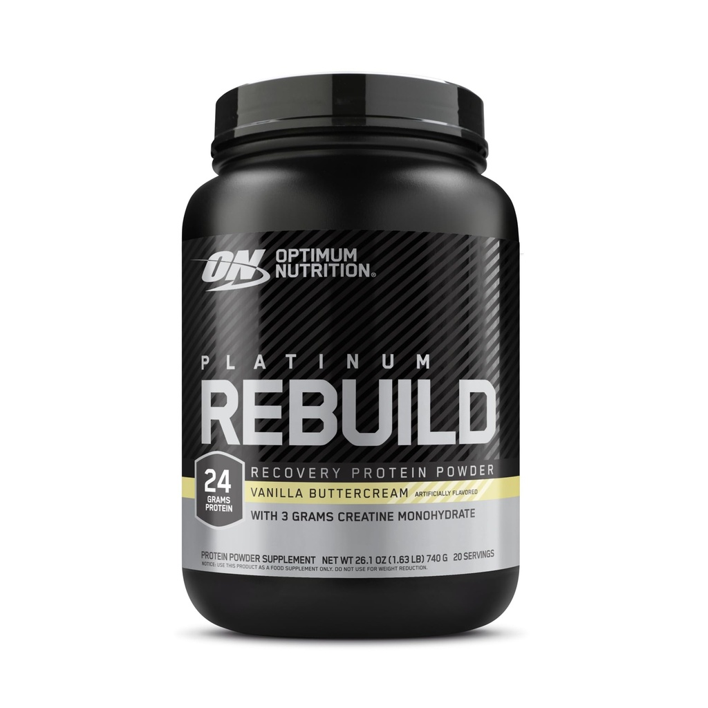 Optimum Nutrition Platinum Rebuilding, Premium Platinum mešanica beljakovin v prahu s kreatinom, Vanilla Buttercream, 20 Serving