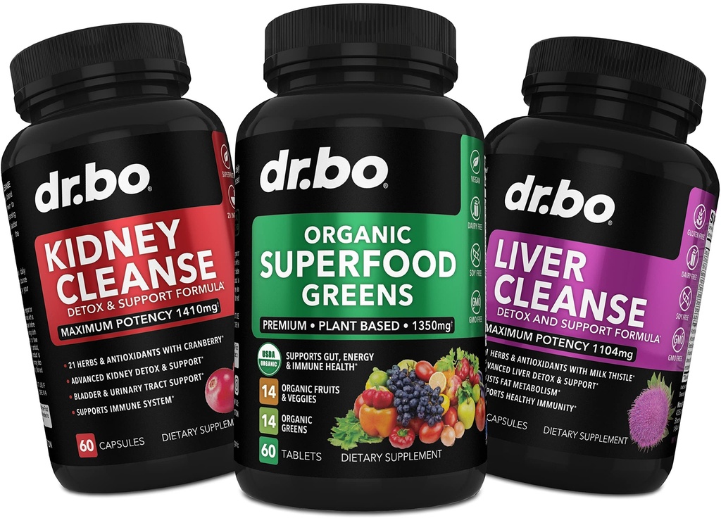 Organic Superfood Greens & Sadni dodatki - Jetrna Ledvica Čistilo Detox Podpora - Zelena Veggie Powder Mešanica Zelenjavna živila & Pomoč Popravila Ledvice, Bladder Control & Sein Tract zdravje