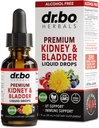 Ledvična podpora Dopolnilo Bladder Zdravje - Organic Ledvična čistila Dodatki Kapljice Juniper Berry Kleavers Dandelion - Ledvična ledvica Čistilo Detox urinarni trakt Zeliščni mehur Podpora Flush Ledvice 1oz